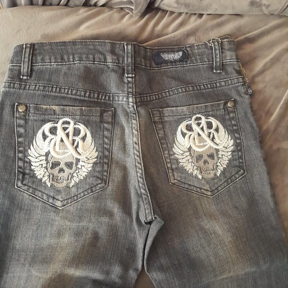 VIP Rock & Republic Faded Black Jeans, Size 26, 31 Inseam Bootcut New with Tags - Picture 12 of 14